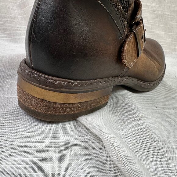SUNDANCE Womens Bound For Glory Brown & Gold Leather Ankle Boots EU 39 / US 8 - Picture 5 of 8